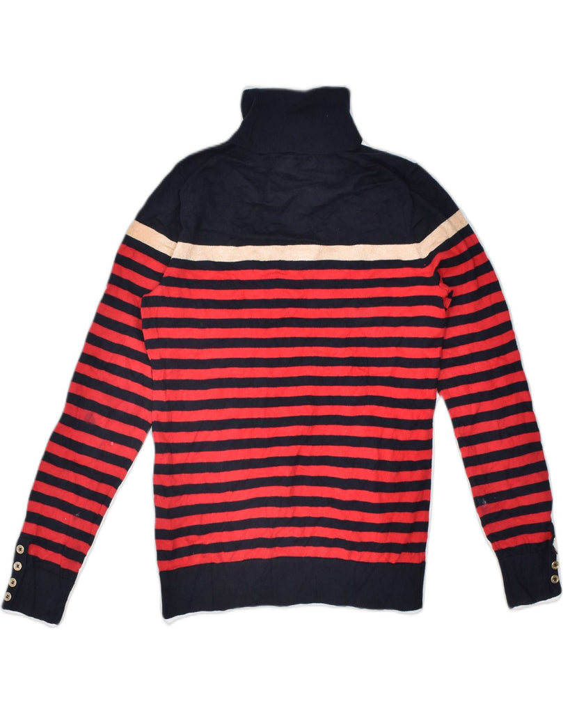 TOMMY HILFIGER Womens Roll Neck Jumper Sweater UK 10 Small Red Striped | Vintage | Thrift | Second-Hand | Used Clothing | Messina Hembry 