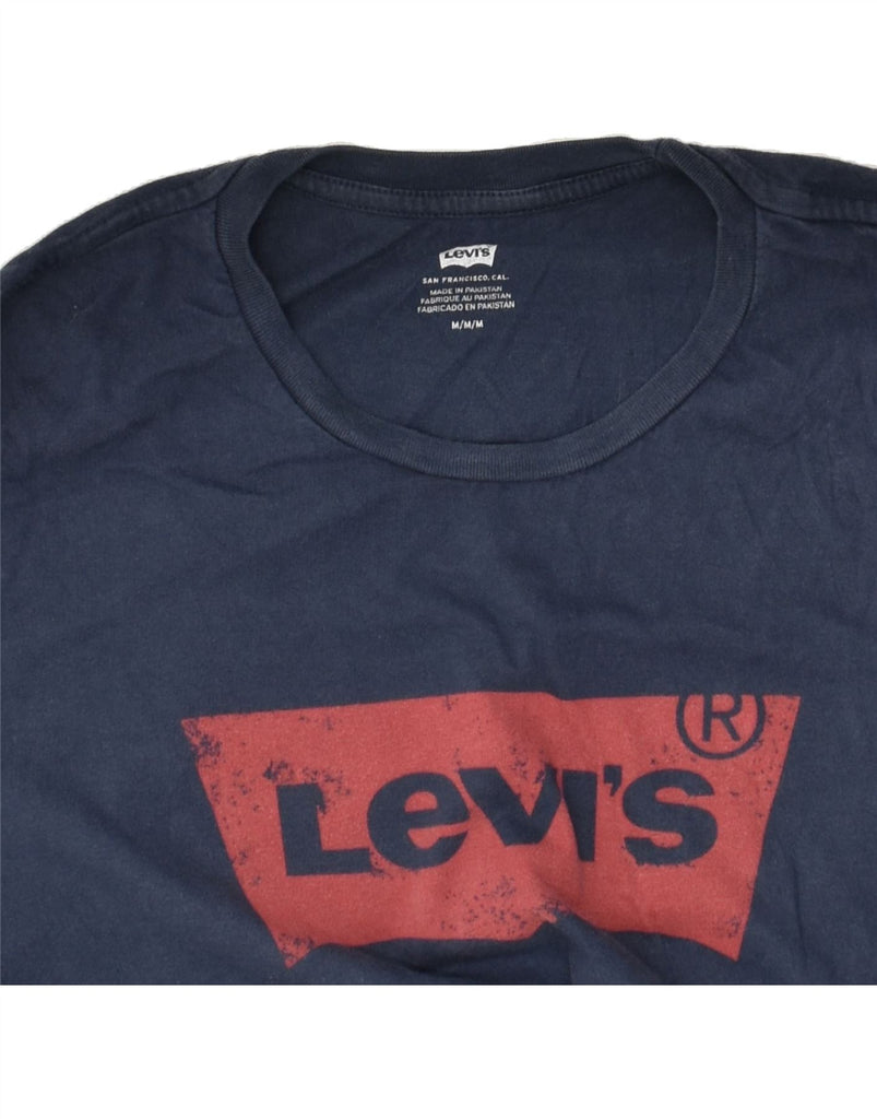 LEVI'S Mens Graphic T-Shirt Top Medium Navy Blue Cotton | Vintage Levi's | Thrift | Second-Hand Levi's | Used Clothing | Messina Hembry 