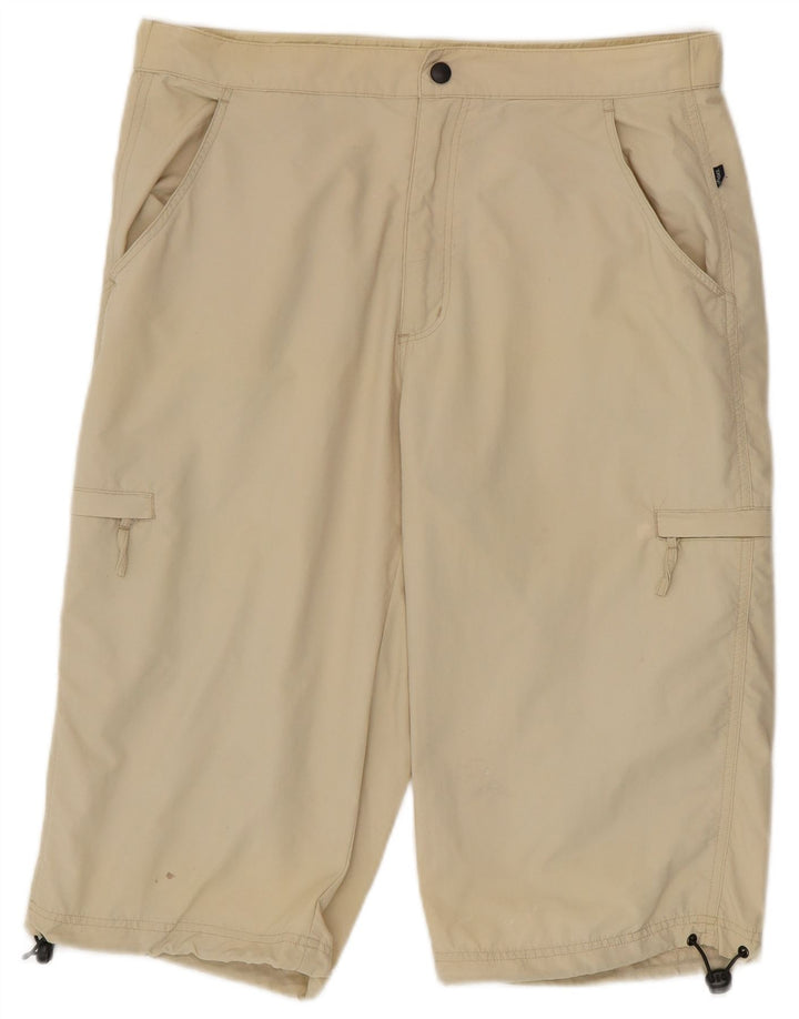Asics Mens Cargo Shorts W34 Large Beige Polyamide