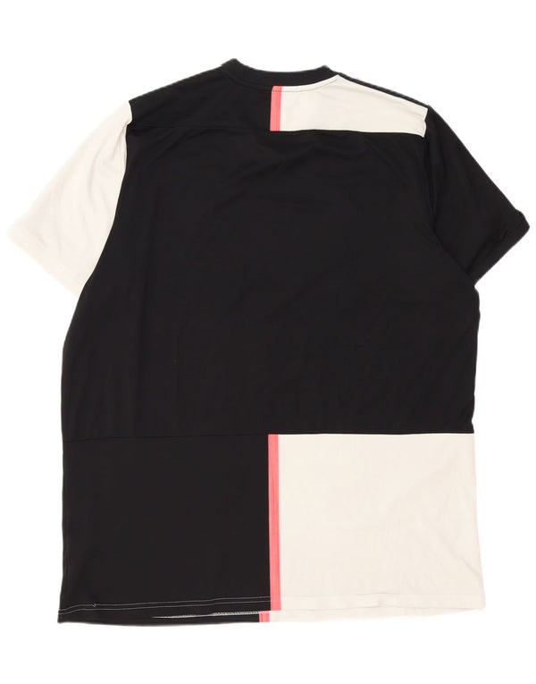 Adidas Mens Juventus Graphic T-Shirt Top 2XL Black Colourblock Polyester
