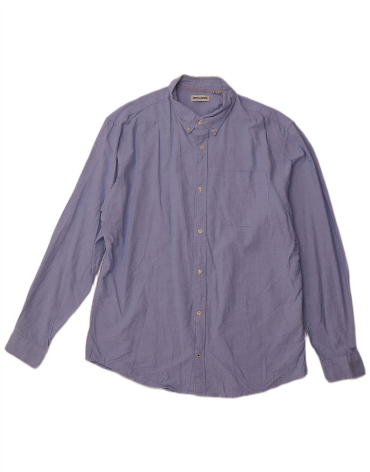 JACK & JONES Mens Shirt XL Blue Cotton