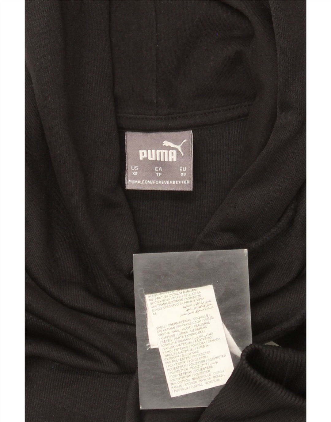 Puma Mens Graphic Hoodie Jumper XS Black Polyester
