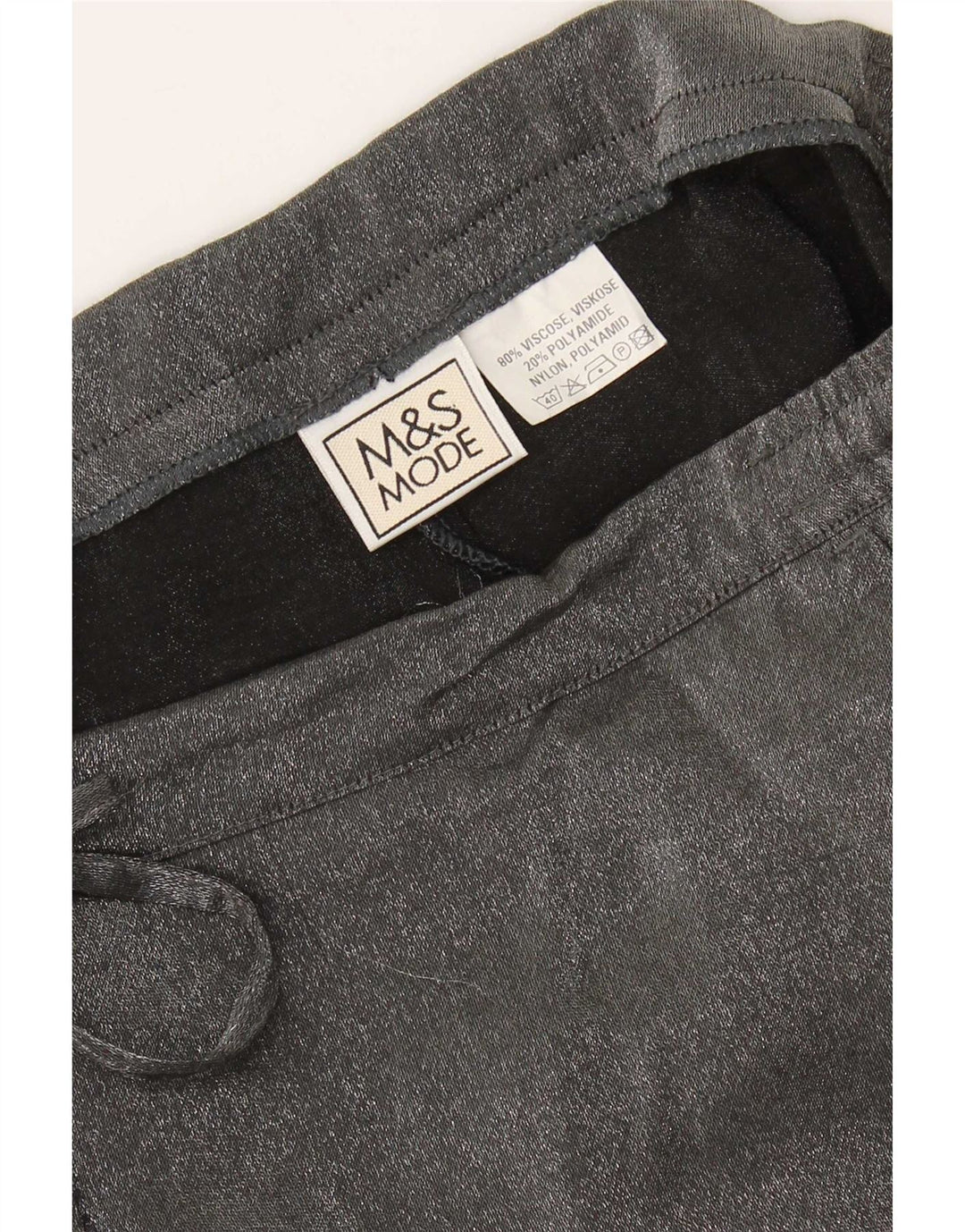 Marks & Spencer Womens Straight Casual Trousers W32 L30 Grey Viscose