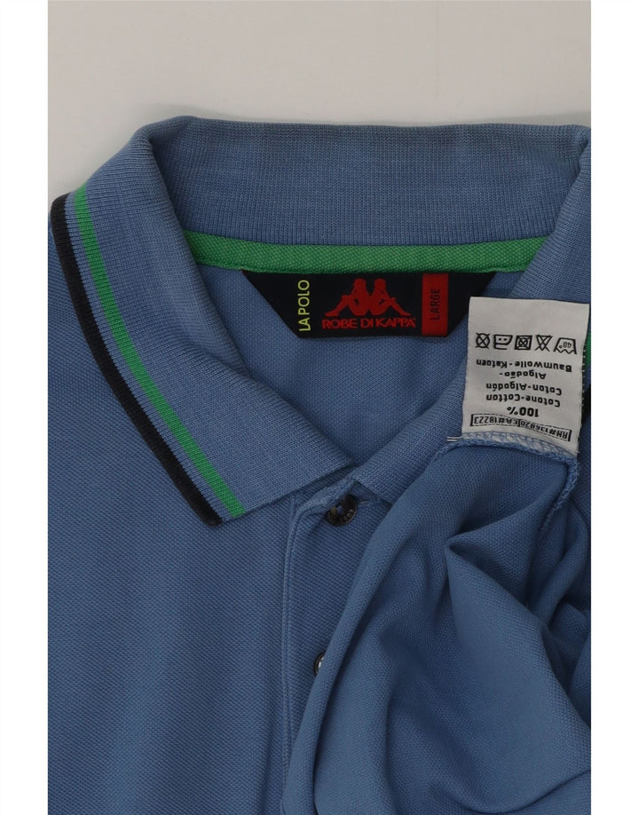 KAPPA Mens Polo Shirt Large Blue Cotton
