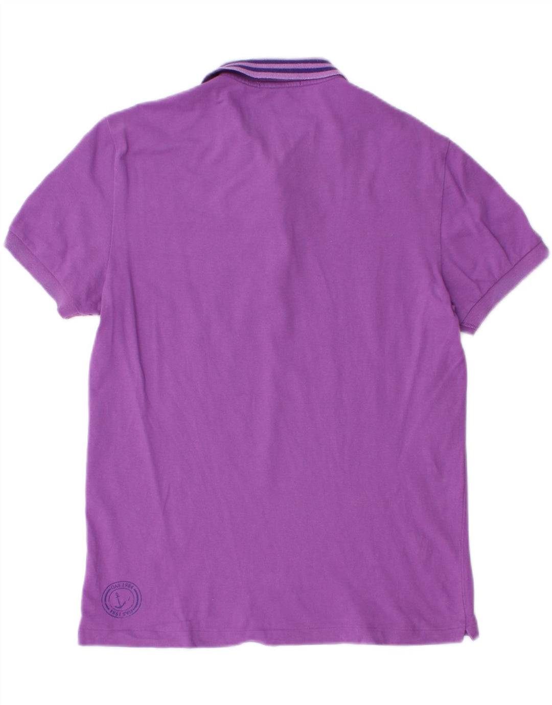 Gas Mens Polo Shirt Small Purple Cotton