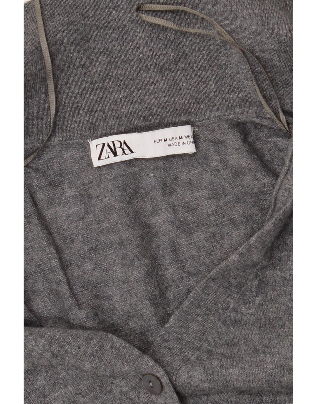 ZARA Womens Crop Cardigan Sweater UK 12 Medium Grey