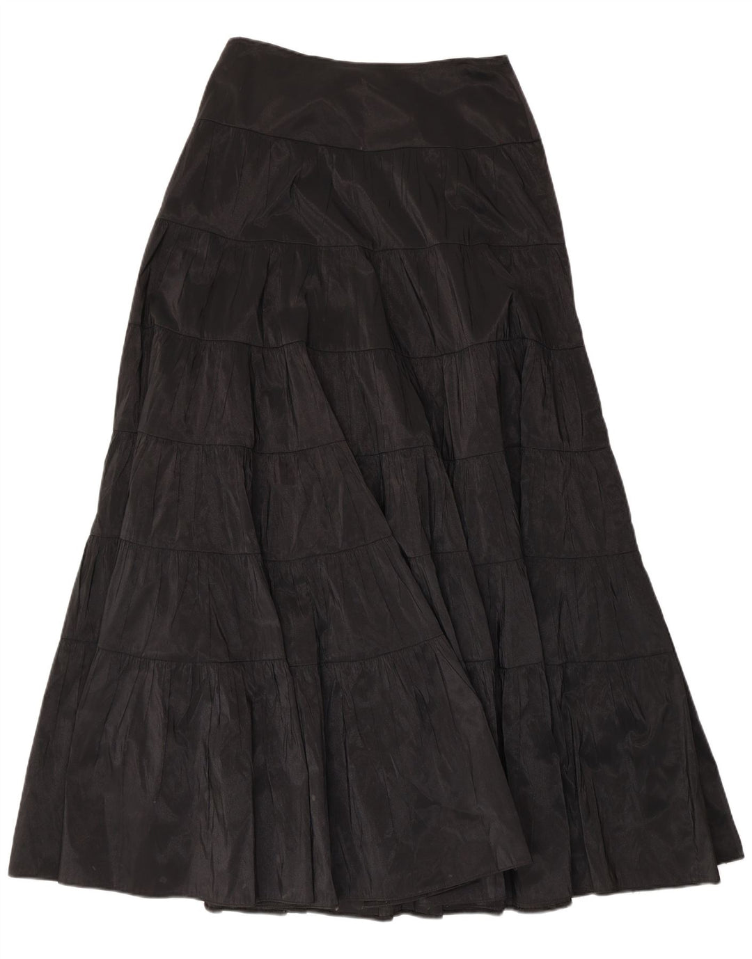 Murek Womens Maxi High Waist Tiered Skirt W30 Medium Black