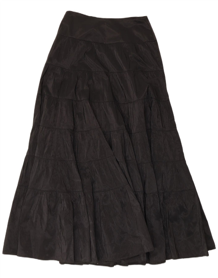 Murek Womens Maxi High Waist Tiered Skirt W30 Medium Black