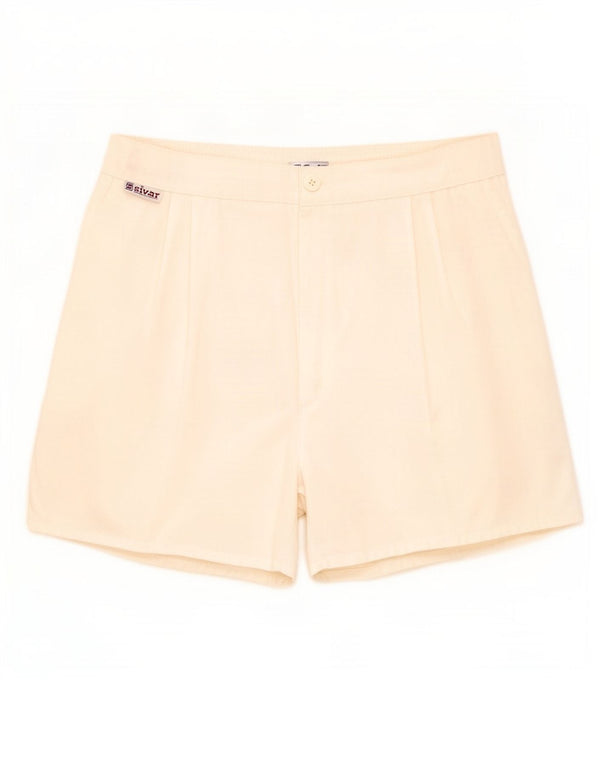 Sivar Womens High Waist Chino Shorts IT 50 XL W30 White Polyester