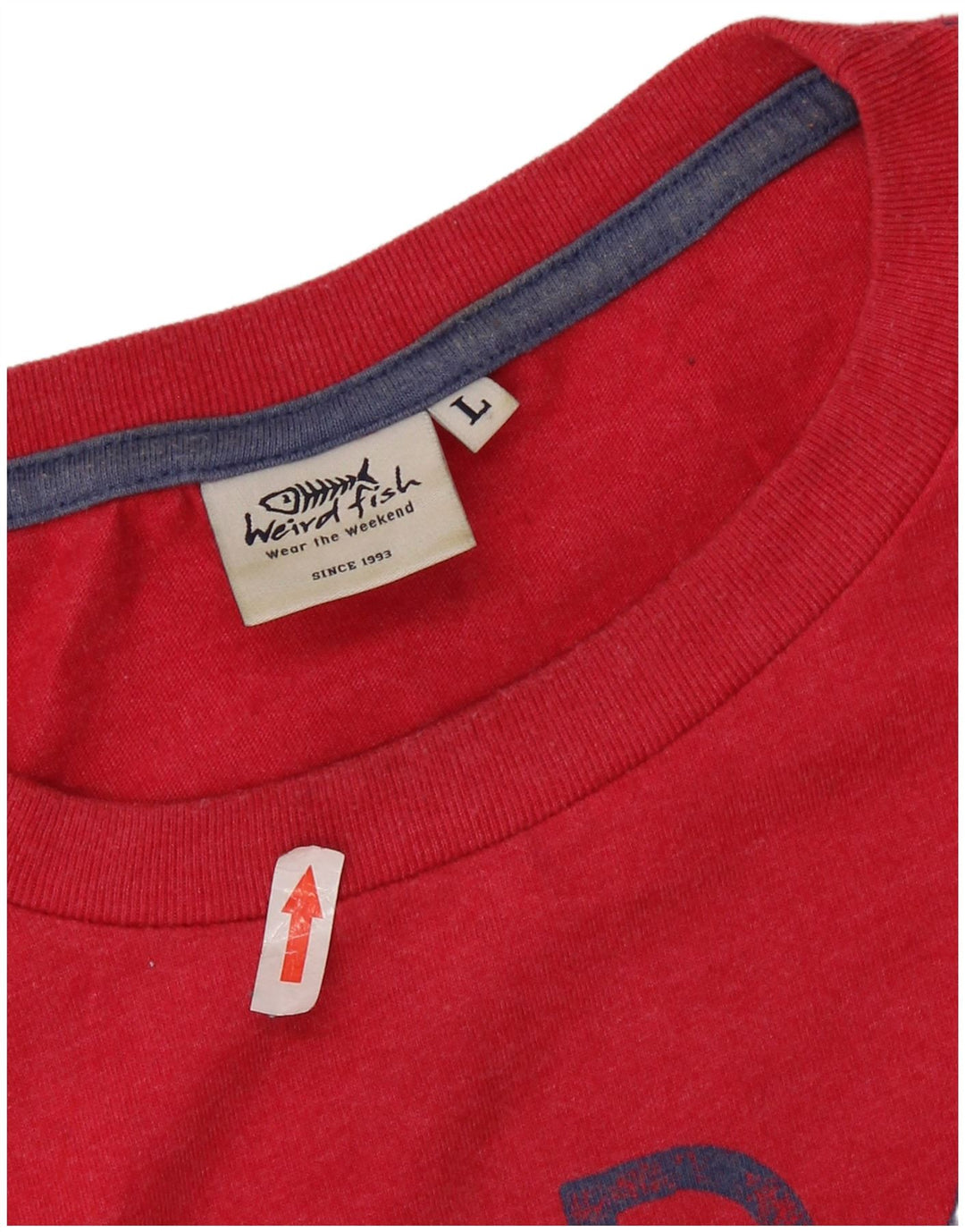 WEIRD FISH Mens Graphic T-Shirt Top Large Red Cotton
