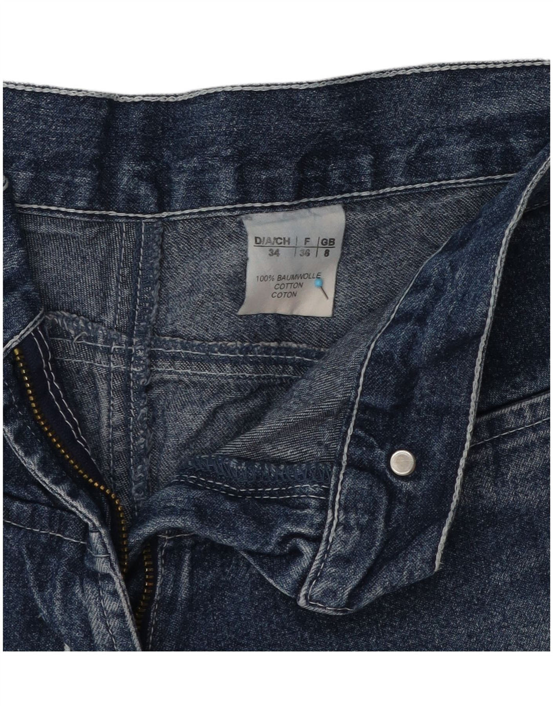 Vintage Womens Flared Jeans UK 8 Small W26 L31 Blue Cotton