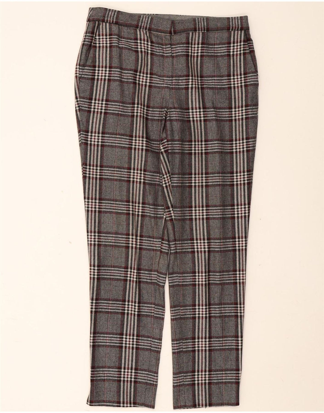 Massimo Dutti Womens Chino Trousers EU 40 Medium W30 L29 Grey Check