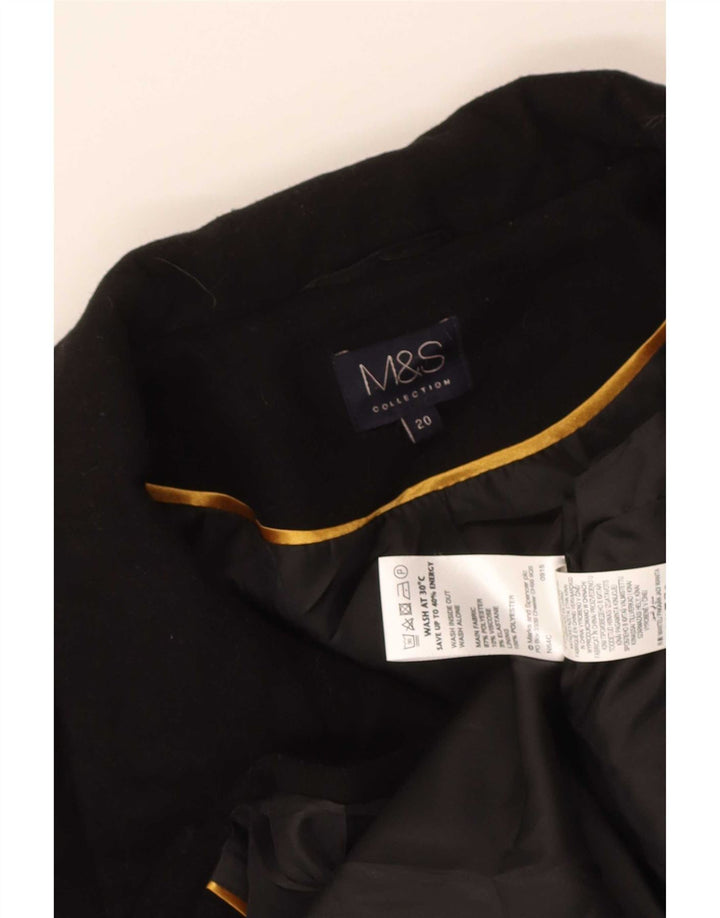 Marks & Spencer Womens Bomber Jacket UK 20 2XL Black Polyester