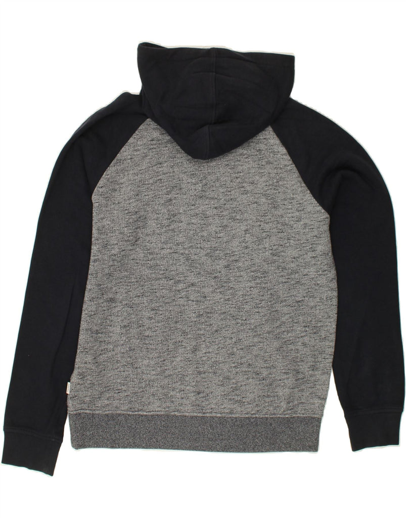 JACK & JONES Mens Graphic Hoodie Jumper Medium Grey Colourblock Cotton | Vintage Jack & Jones | Thrift | Second-Hand Jack & Jones | Used Clothing | Messina Hembry 