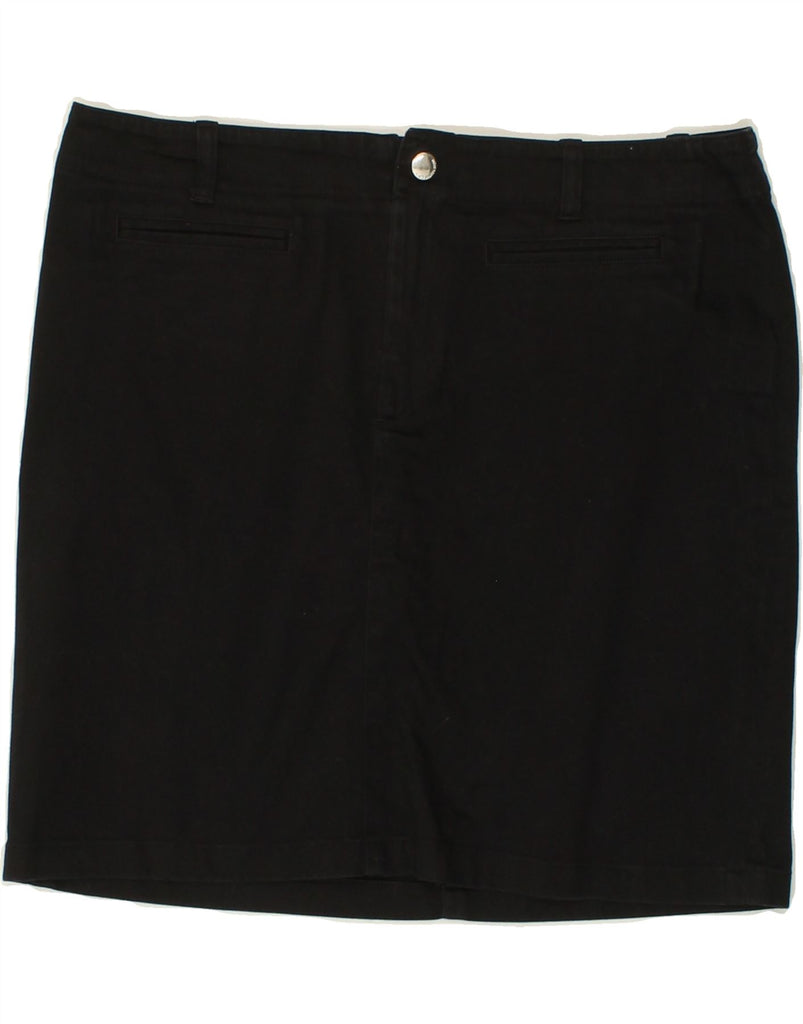 RALPH LAUREN Womens Mini Straight Skirt US 10 Large W32 Black Cotton Vintage Ralph Lauren and Second-Hand Ralph Lauren from Messina Hembry 