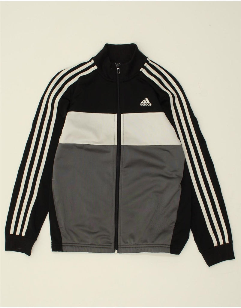 ADIDAS Boys Tracksuit Top Jacket 11-12 Years Black Colourblock Polyester | Vintage Adidas | Thrift | Second-Hand Adidas | Used Clothing | Messina Hembry 