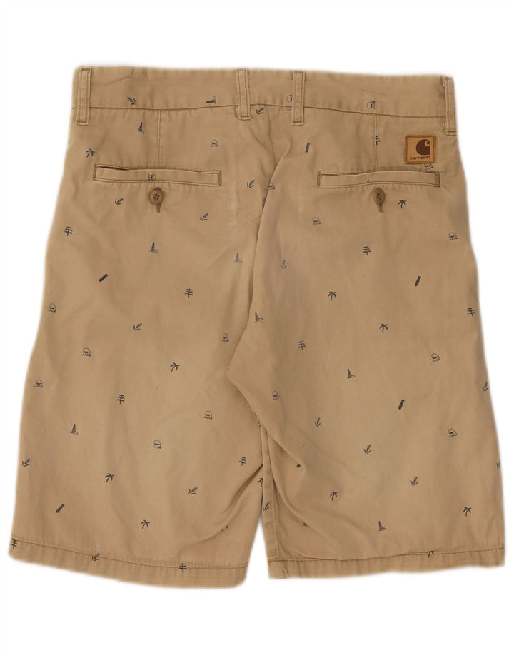 Carhartt Mens Abstract Pattern Chino Shorts W30 Medium Beige Cotton