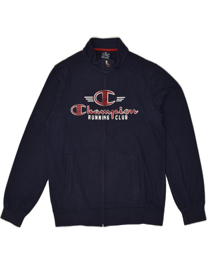 CHAMPION Boys Graphic Tracksuit Top Jacket 13-14 Years XL Navy Blue | Vintage Champion | Thrift | Second-Hand Champion | Used Clothing | Messina Hembry 