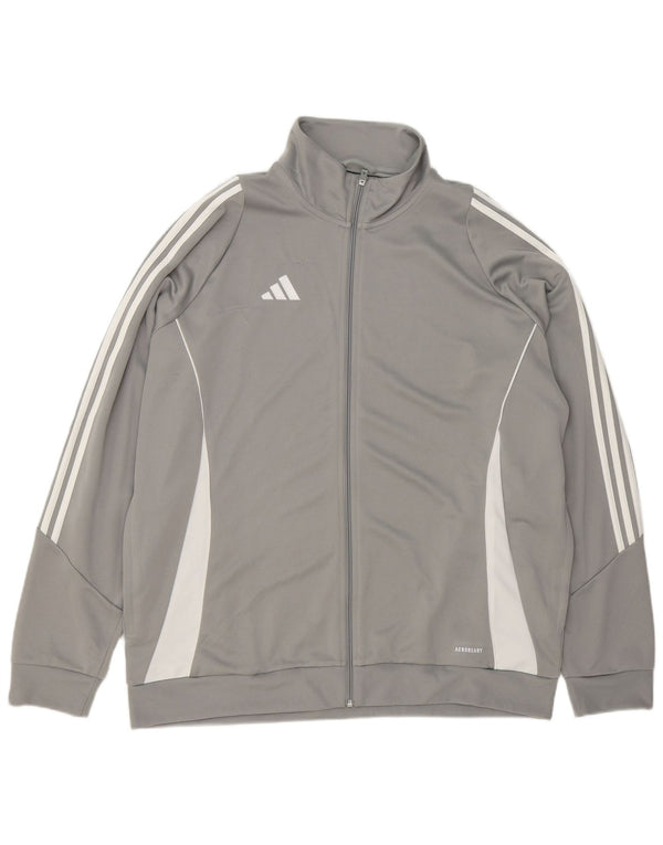 Adidas Mens Aeroready Tracksuit Top Jacket 2XL Grey Colourblock Polyester