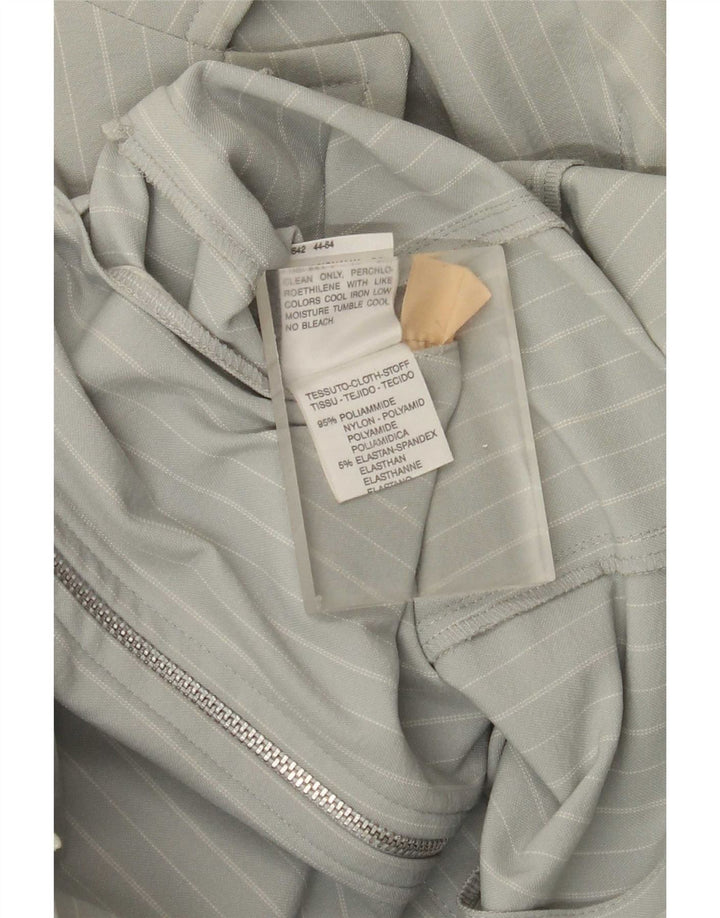 Marella Womens Blazer Jacket UK 12 Medium Green Striped Polyamide