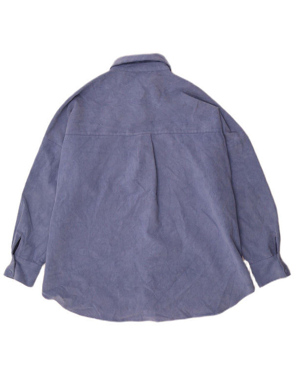 Zara Womens Overshirt Oversized Shirt UK 14 Medium Blue Polyester