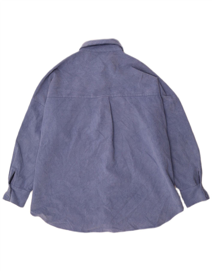 Zara Womens Overshirt Oversized Shirt UK 14 Medium Blue Polyester