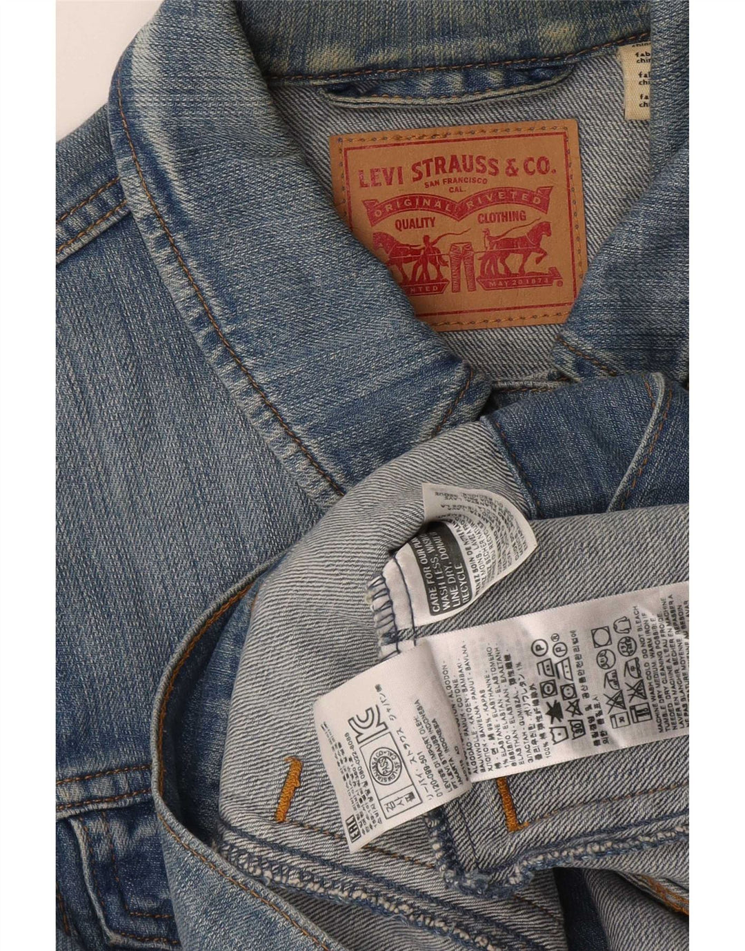 Levi's Womens Denim Jacket UK 12 Medium Blue Cotton