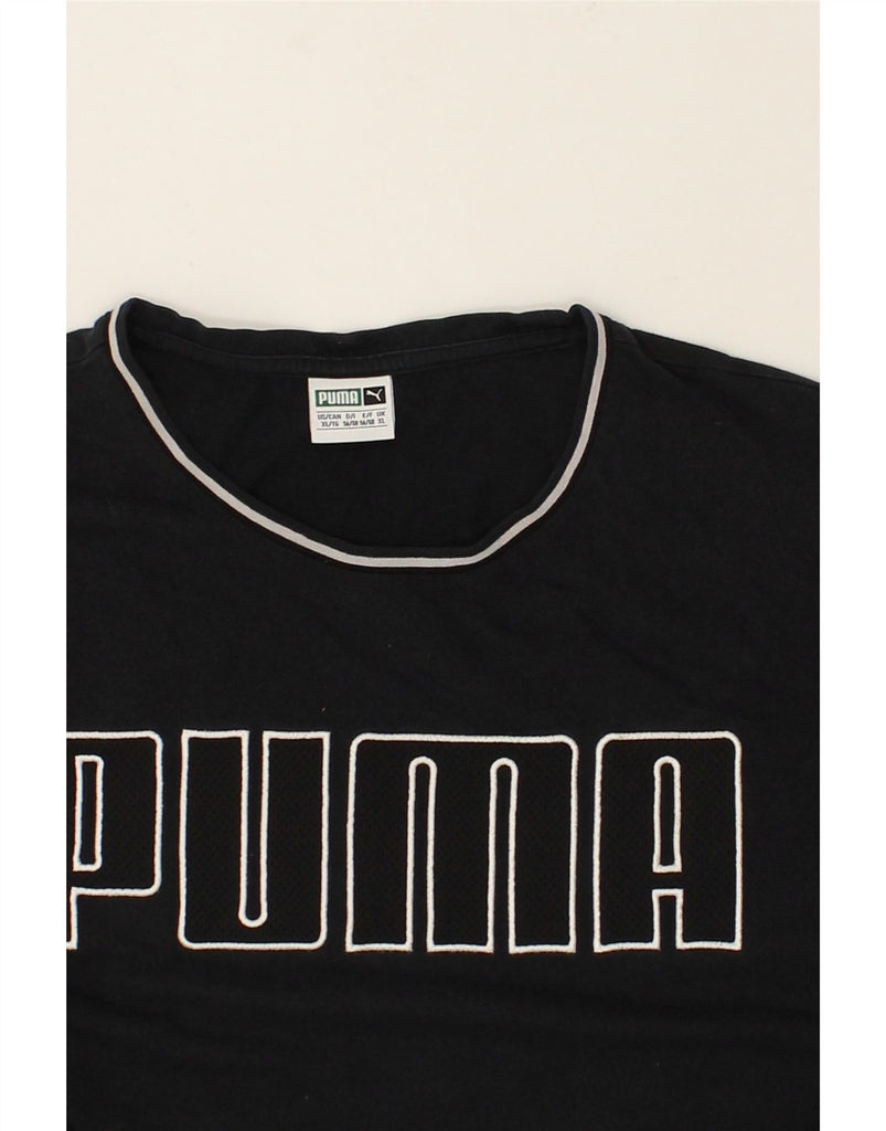 PUMA Mens Graphic T-Shirt Top XL Black | Vintage Puma | Thrift | Second-Hand Puma | Used Clothing | Messina Hembry 