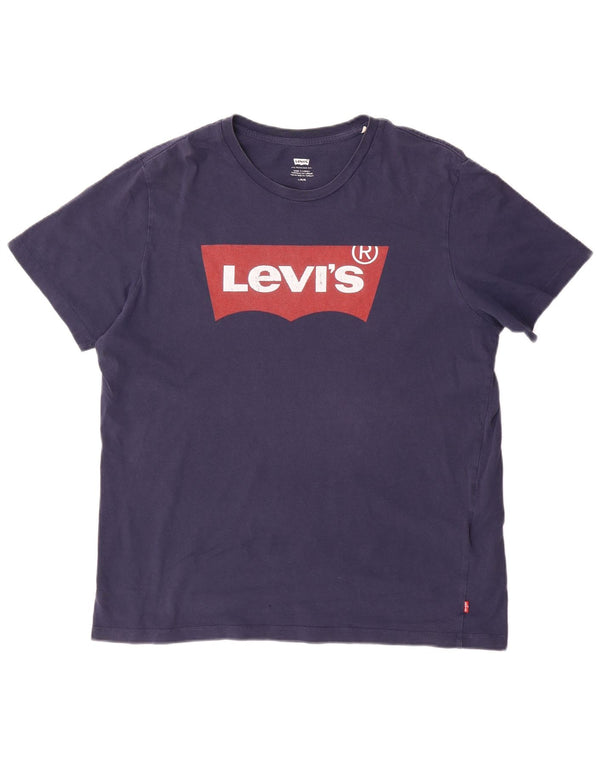 Levi's Mens Graphic T-Shirt Top Large Navy Blue Cotton