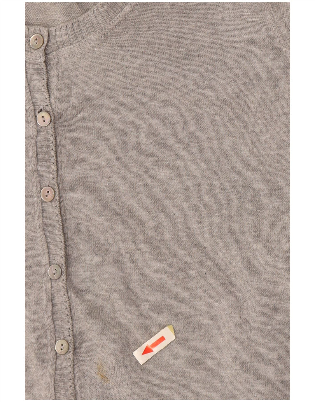 BENETTON Womens Short Sleeve Cardigan Sweater UK 12 Medium Grey Flecked