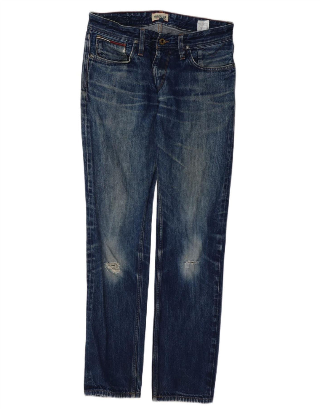Tommy Hilfiger Mens Distressed Slim Jeans W30 L32 Blue Cotton
