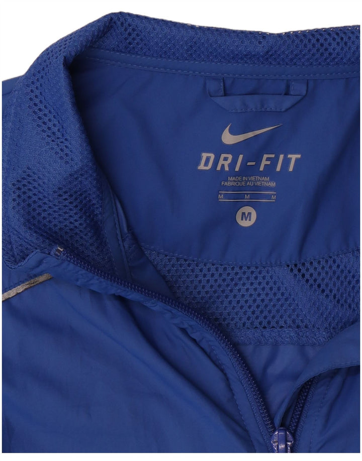 Nike Mens Dri Fit Tracksuit Top Jacket Medium Blue Polyester