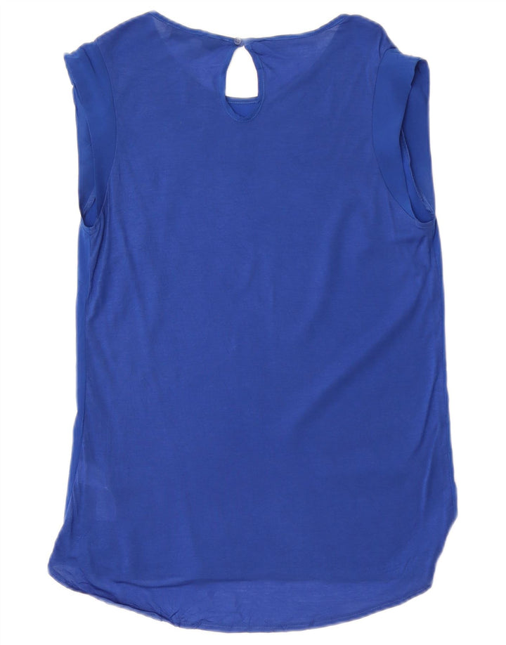 French Connection Womens Sleeveless Blouse Top UK 10 Small Blue Polyester