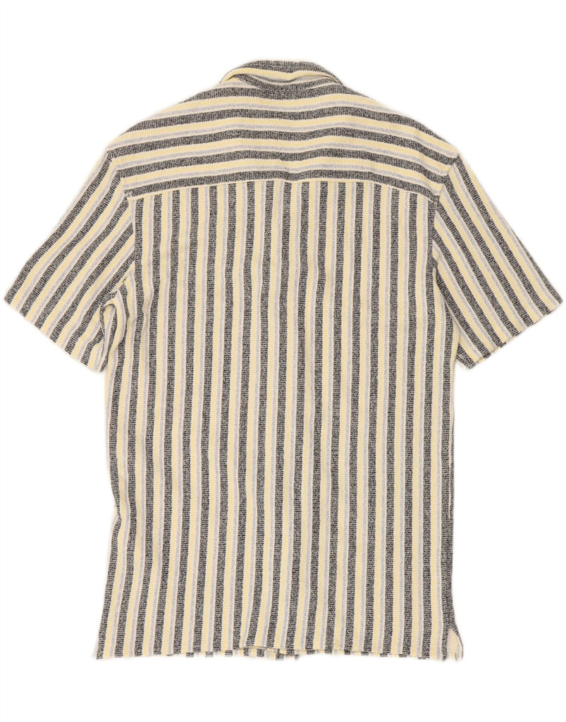 ZARA Mens Short Sleeve Shirt Medium Yellow Striped Cotton Vintage Zara and Second-Hand Zara from Messina Hembry 