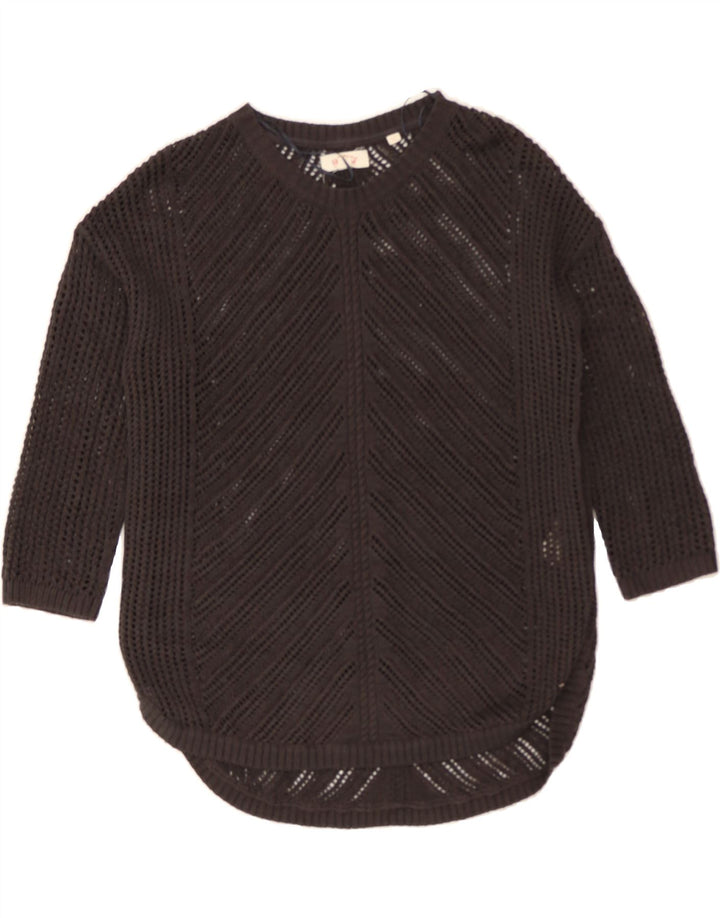 FAT FACE Womens 3/4 Sleeve Crew Neck Jumper Sweater EU 42 Large Grey Vintage Fat Face and Second-Hand Fat Face from Messina Hembry 