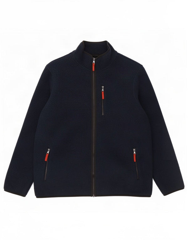 Marks & Spencer Mens Fleece Jacket UK 46 3XL Navy Blue Polyester