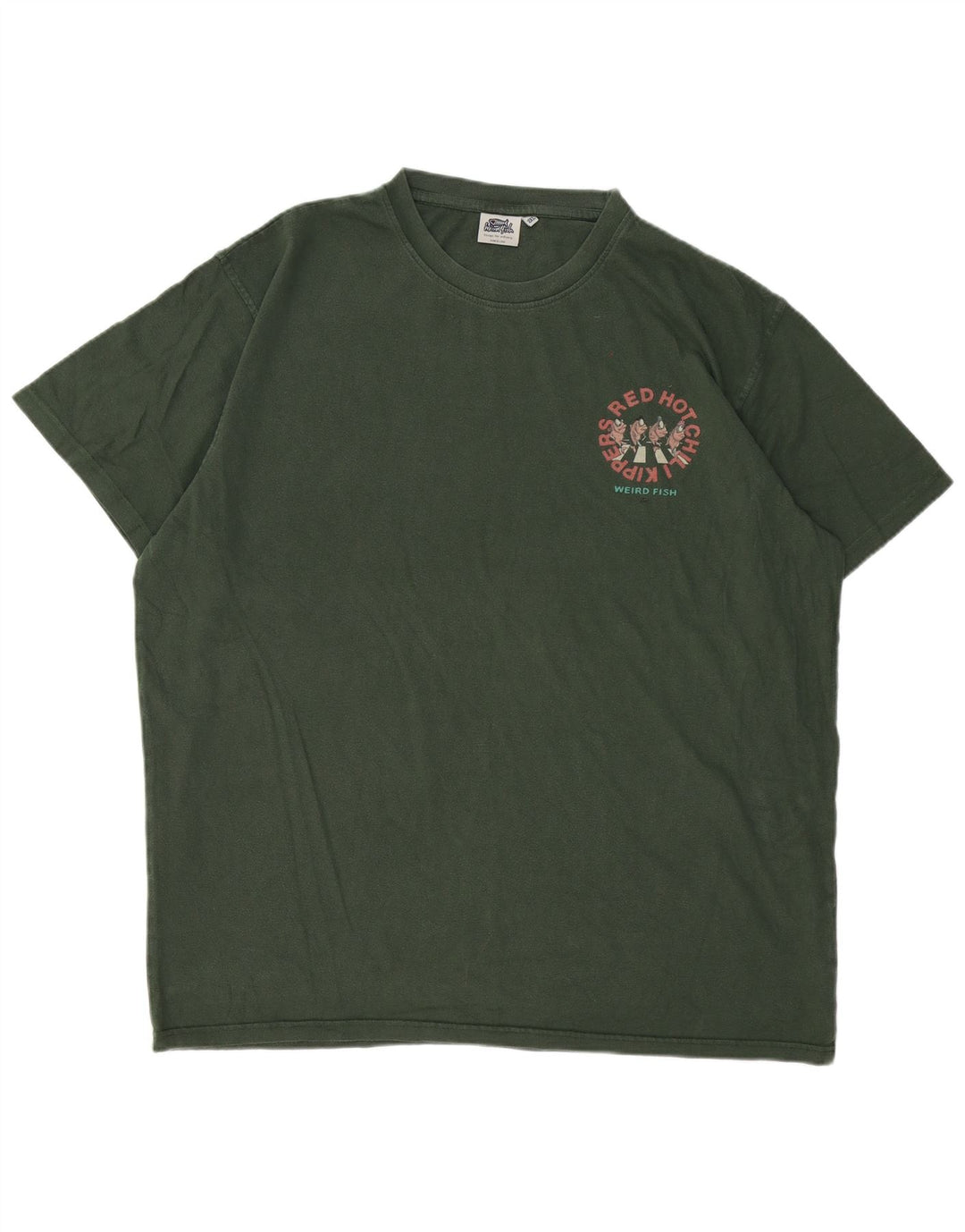 Weird Fish Mens Graphic T-Shirt Top 2XL Green Cotton