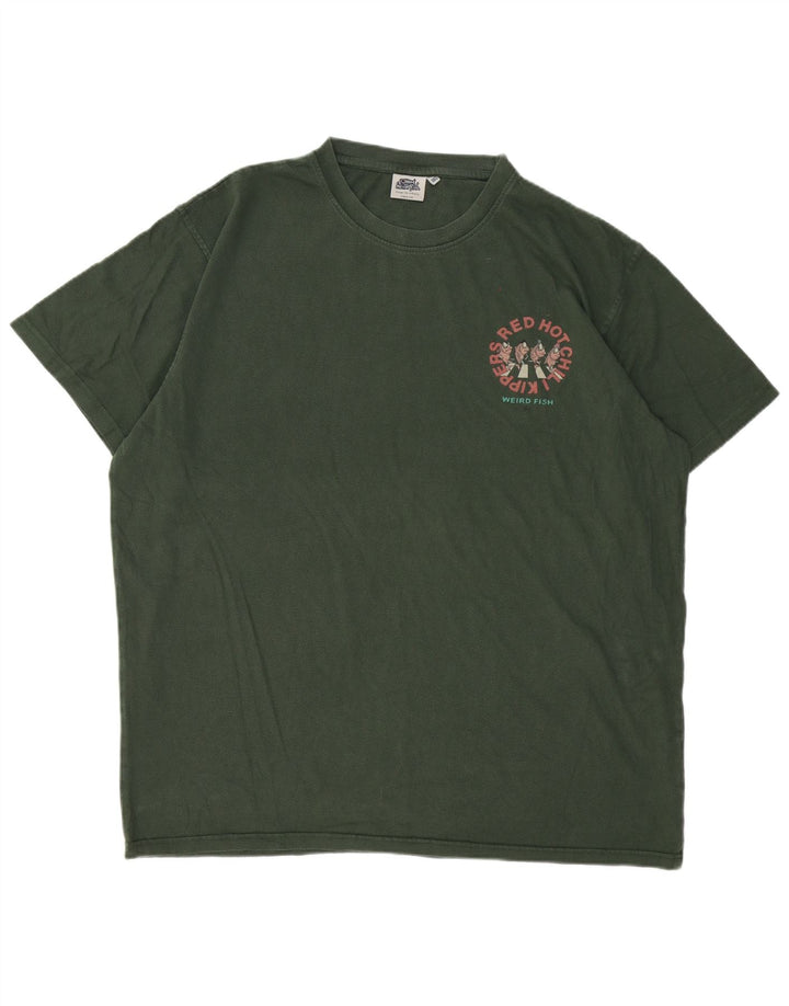 Weird Fish Mens Graphic T-Shirt Top 2XL Green Cotton