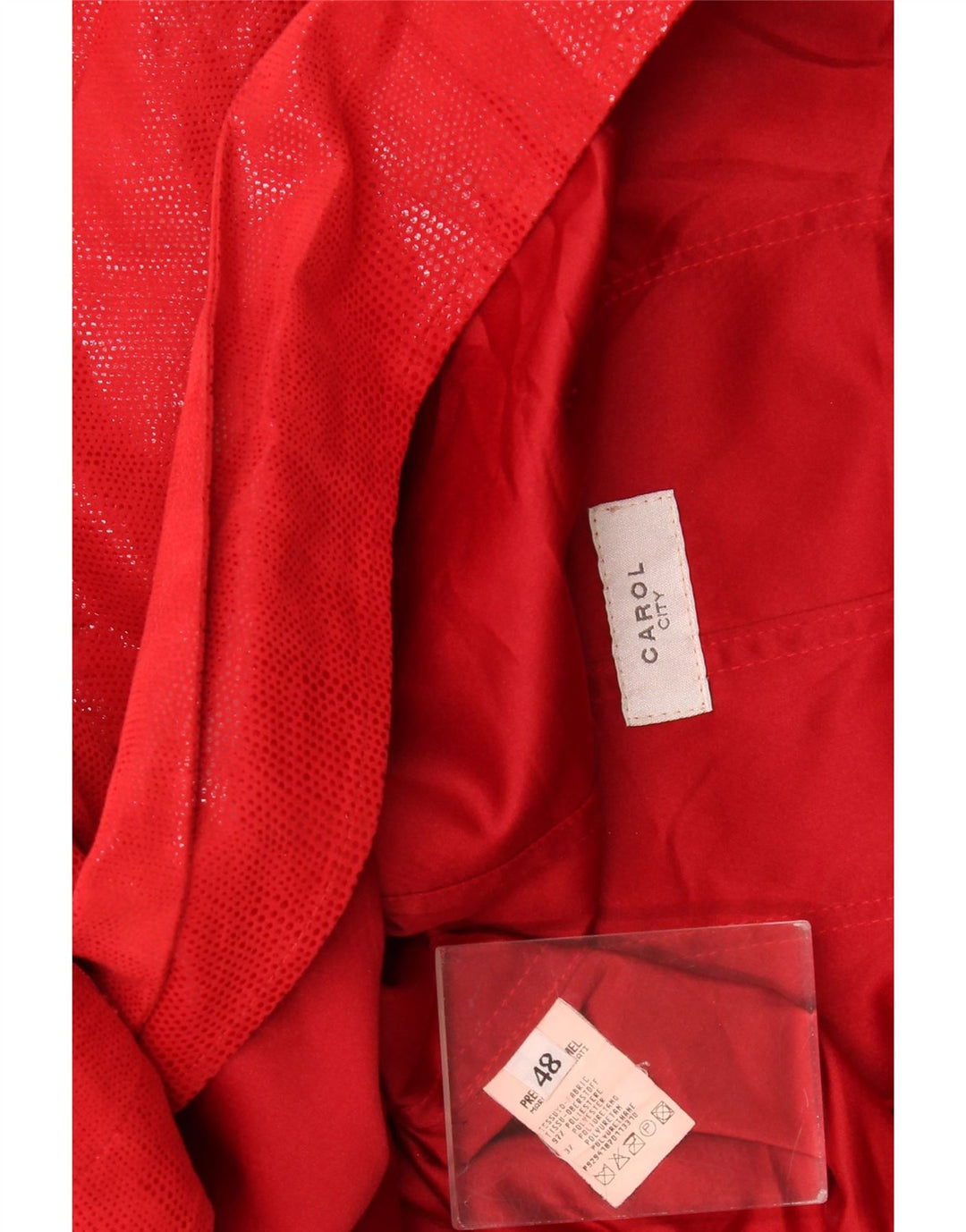 Carol Womens Poncho Blazer Jacket UK 18 XL Red Spotted Polyester