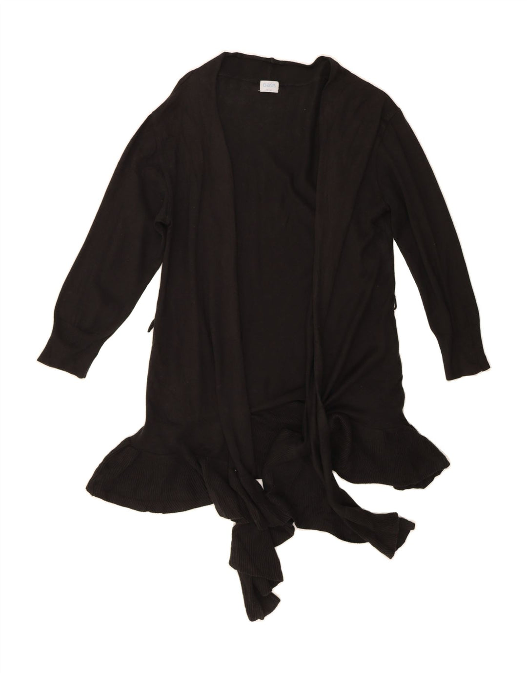 OASIS Womens Front Tie Cardigan Sweater UK 16 Large Black Cotton Vintage Oasis and Second-Hand Oasis from Messina Hembry 