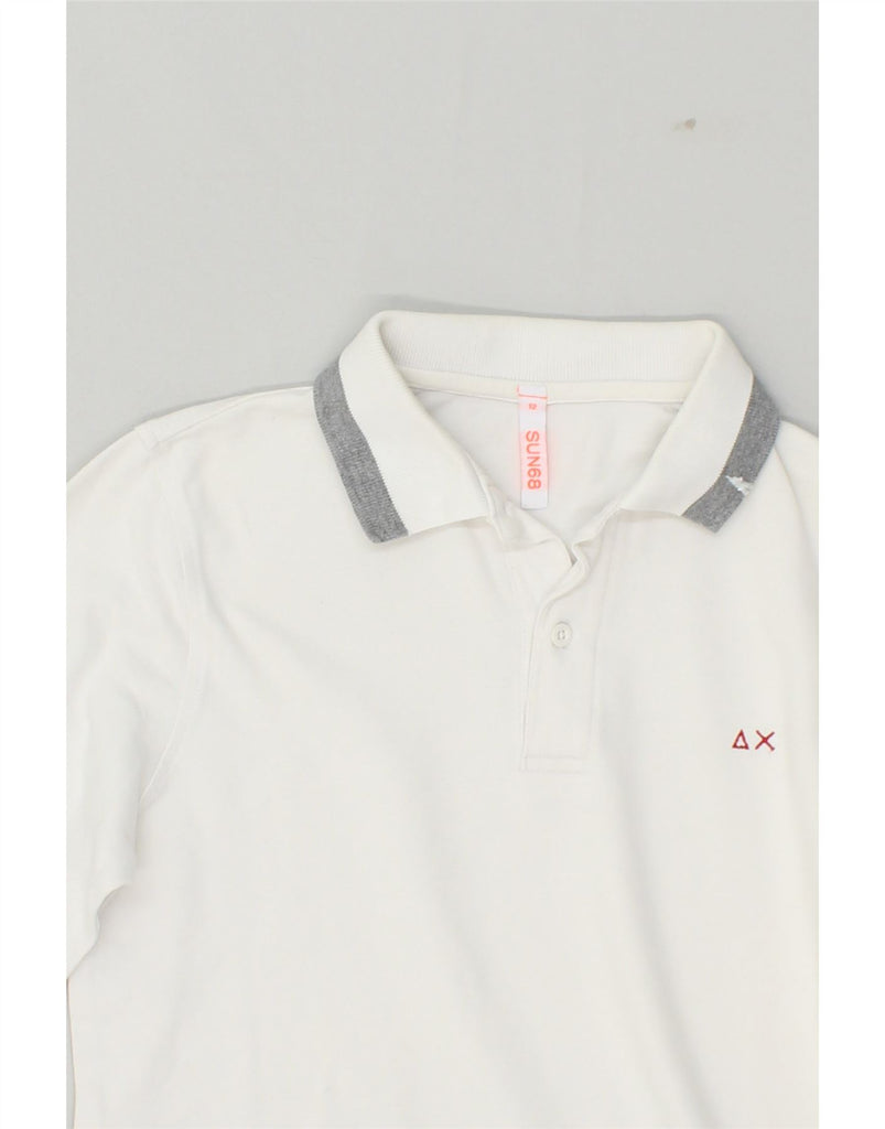 SUN68 Boys Long Sleeve Polo Shirt 11-12 Years White Cotton | Vintage Sun68 | Thrift | Second-Hand Sun68 | Used Clothing | Messina Hembry 