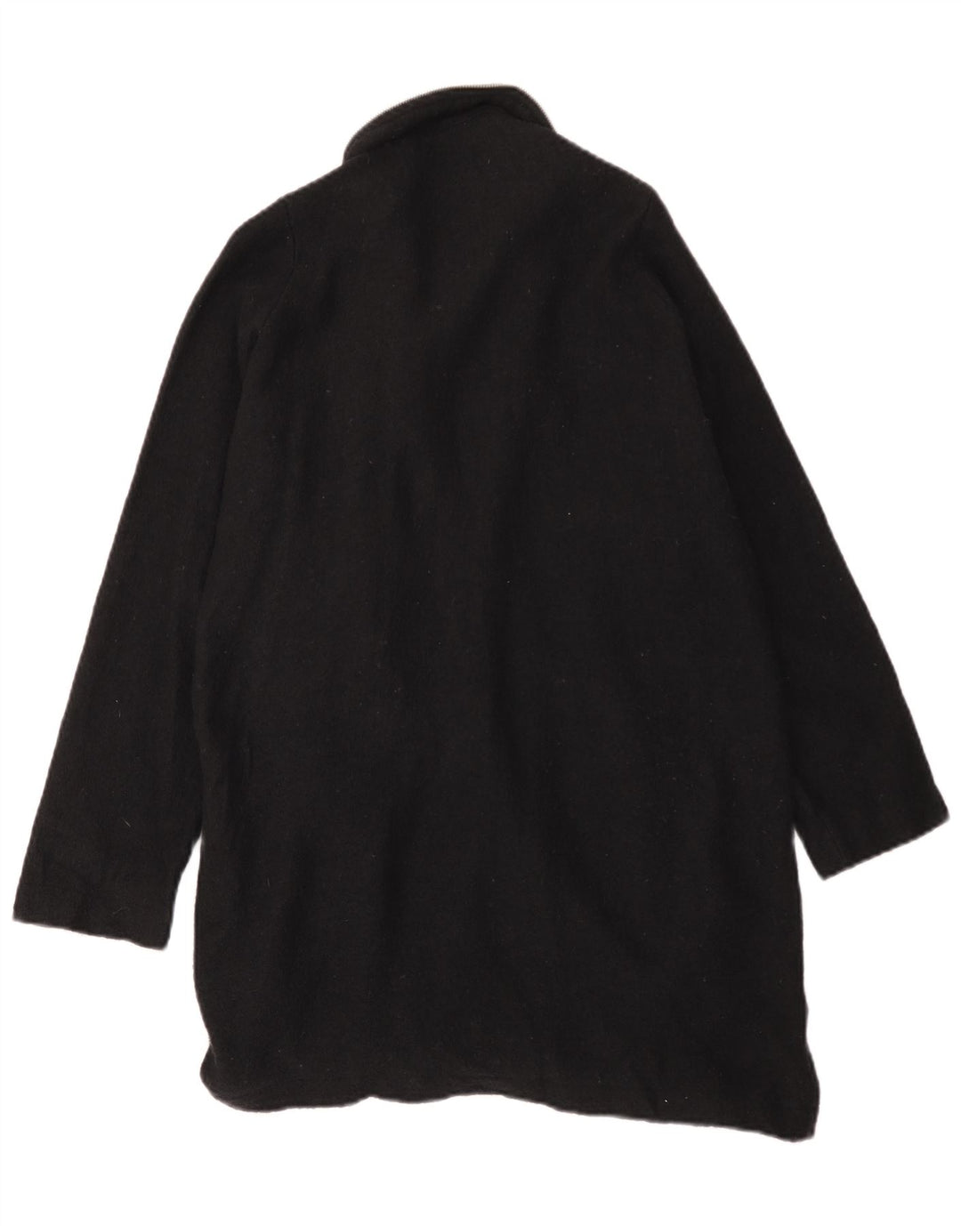 ZARA Womens Overcoat UK 14 Medium Black Wool