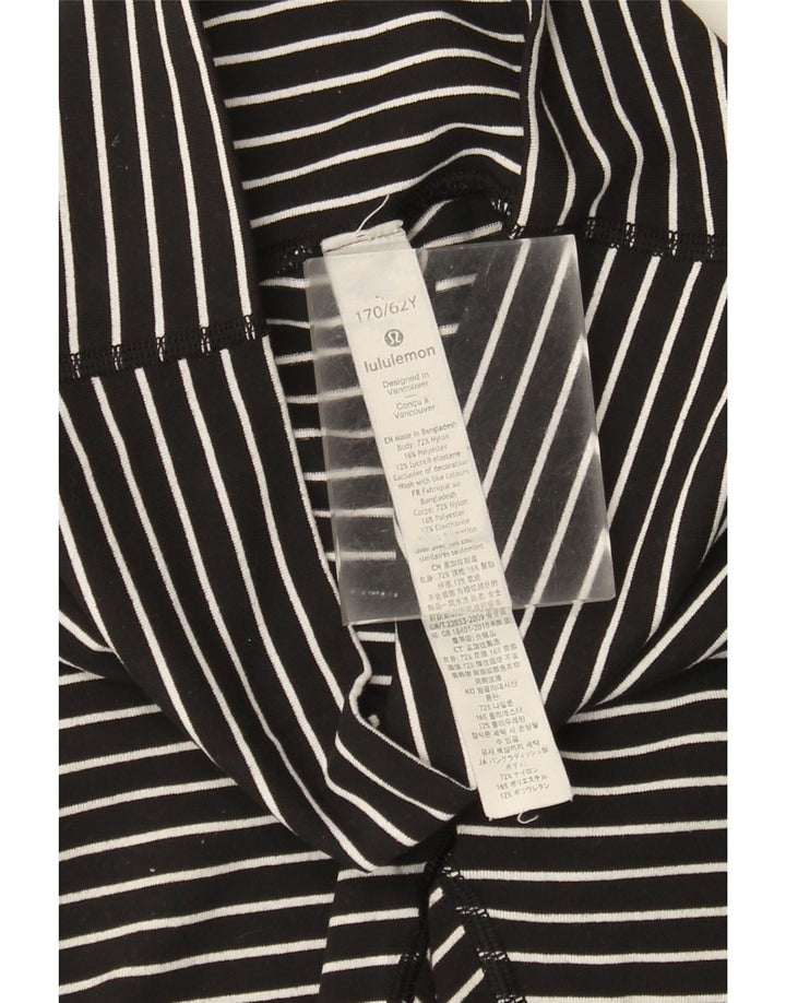 Lululemon Girls Leggings 7-8 Years  Black Striped Nylon