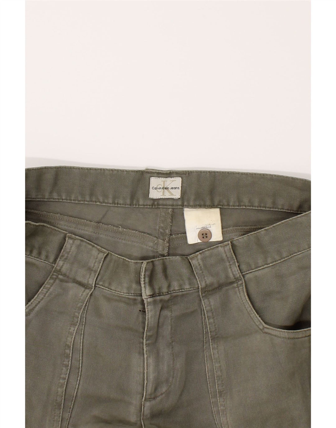 CALVIN KLEIN Womens Slim Cargo Trousers W32 L32 Khaki Cotton Vintage Calvin Klein and Second-Hand Calvin Klein from Messina Hembry 