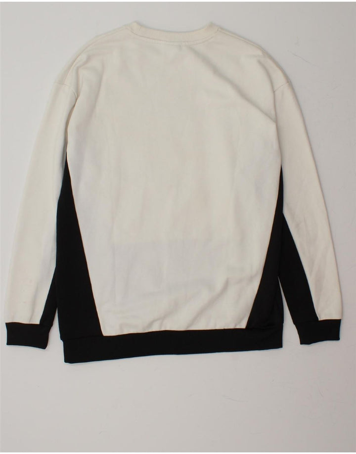 PUMA Mens Graphic Sweatshirt Jumper Medium White Colourblock Cotton Vintage Puma and Second-Hand Puma from Messina Hembry 