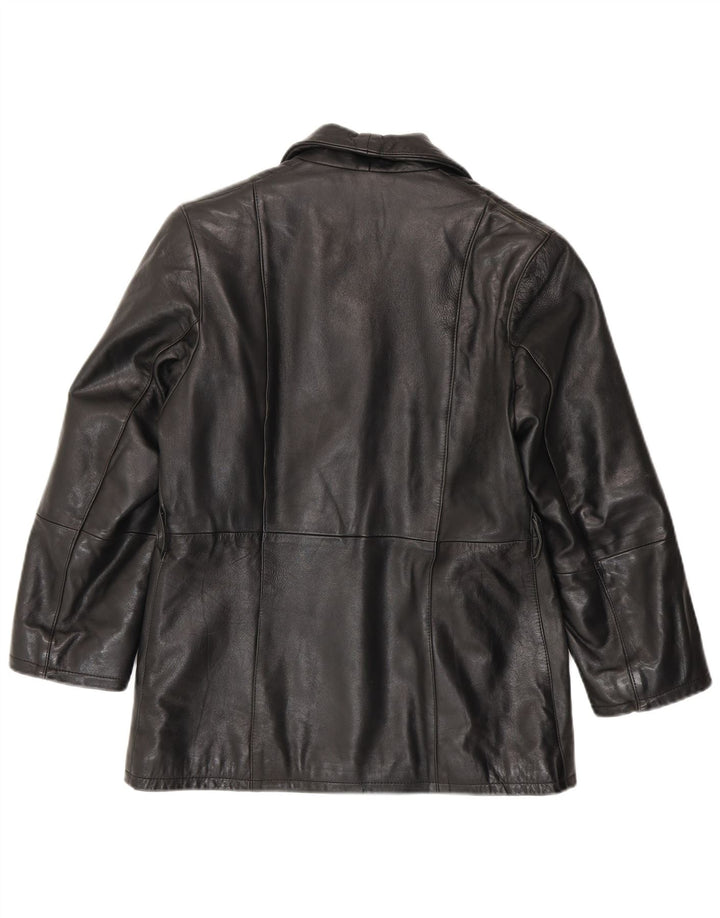 Arianna Womens Leather Jacket IT 42 Medium Black Leather