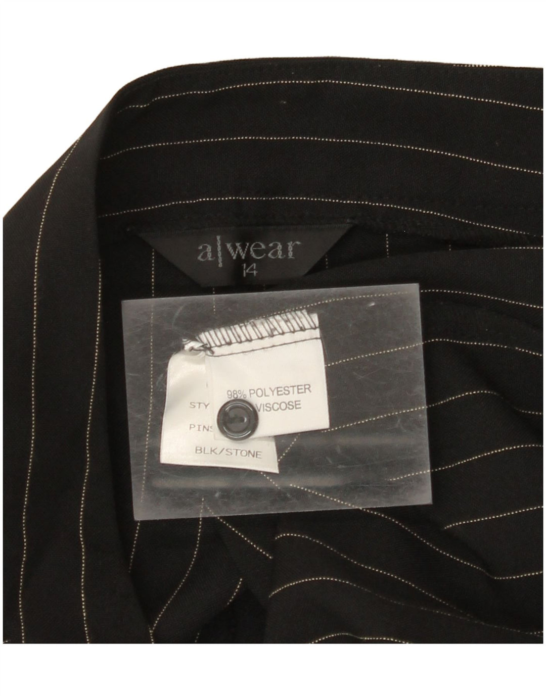 A WEAR Womens Bootcut Casual Trousers UK 14 Medium W30 L32 Black Striped