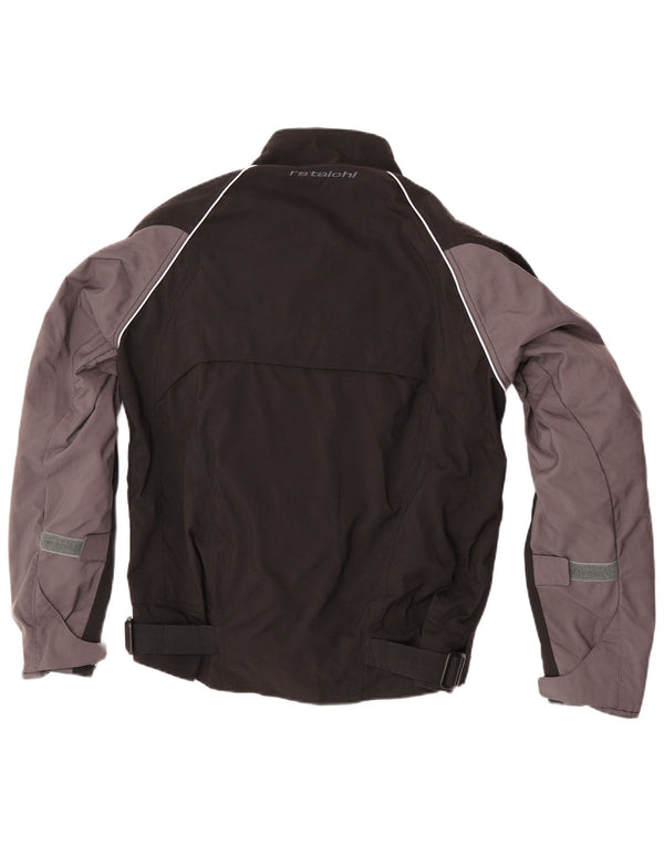 RS Taichi Mens Graphic Racer Jacket UK 38 Medium Black Colourblock Nylon