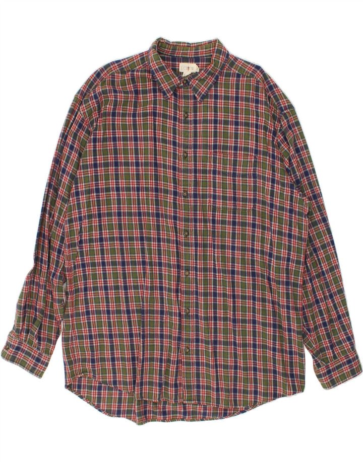 J. CREW Mens Flannel Shirt XL Green Check Cotton Vintage J. Crew and Second-Hand J. Crew from Messina Hembry 