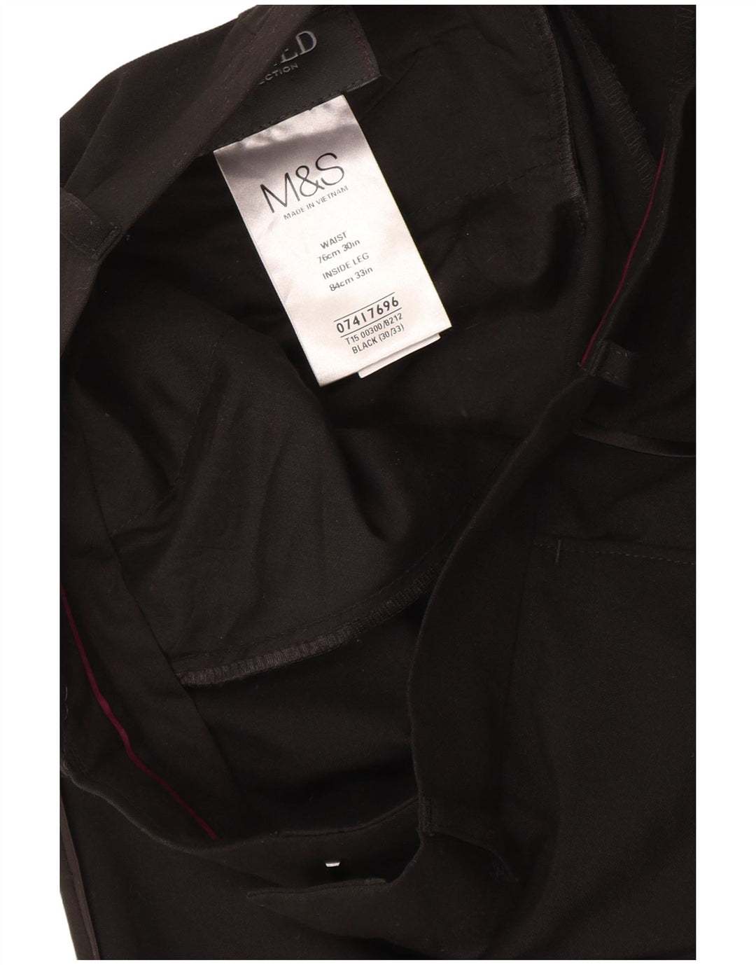 Marks & Spencer Womens Slim Suit Trousers W30 L33 Black Polyester